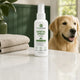 FreshPaws Dental Spray for Dogs on a clean counter with dog