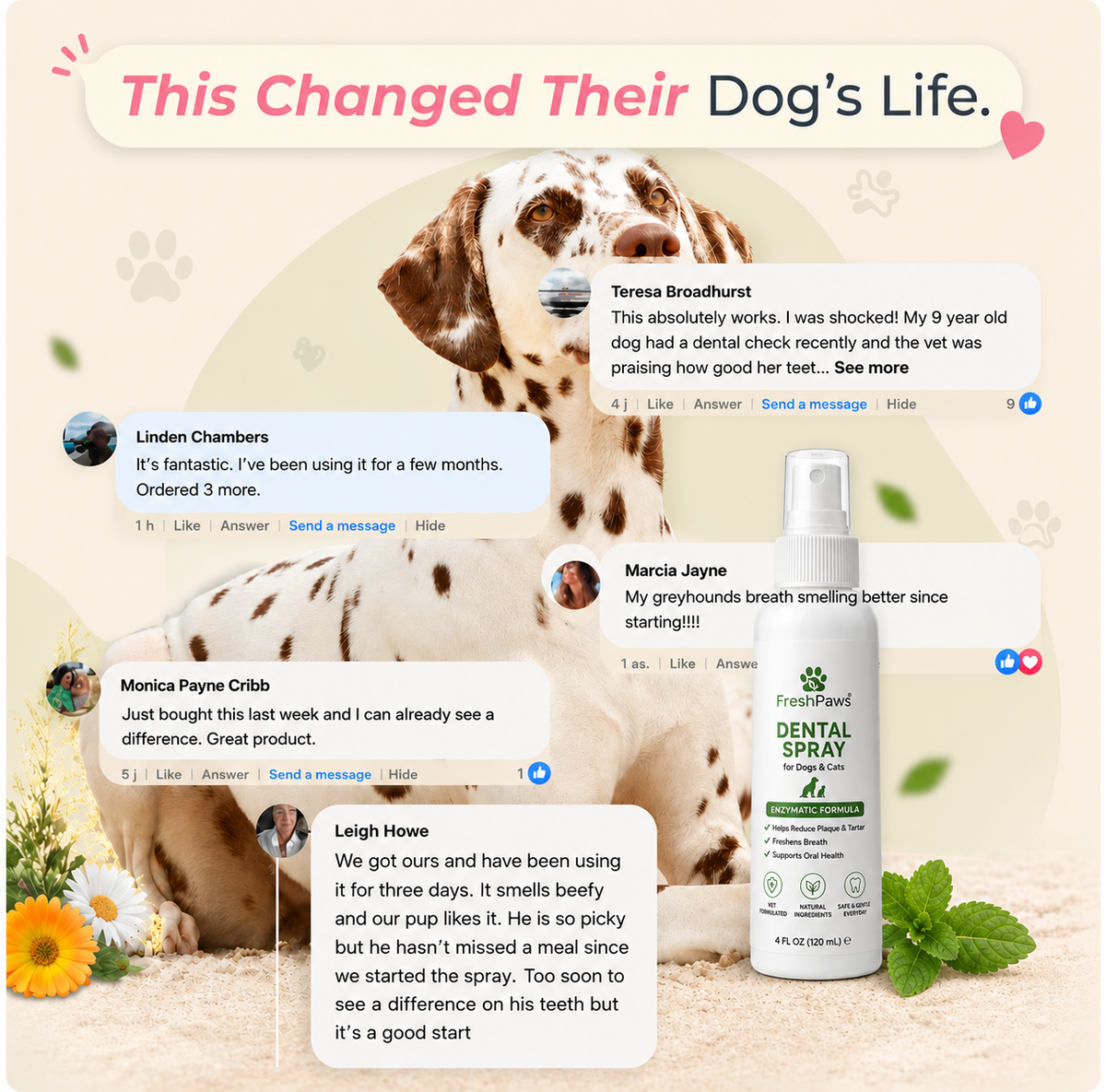 FreshPaws Enzymatic Dental Spray for Dogs & Cats